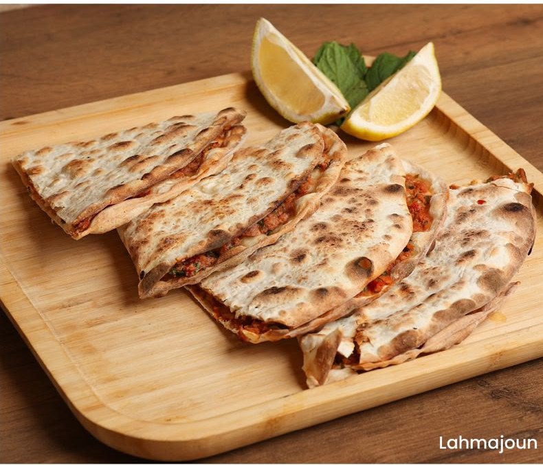 Lahmajun freshly baked at Arax